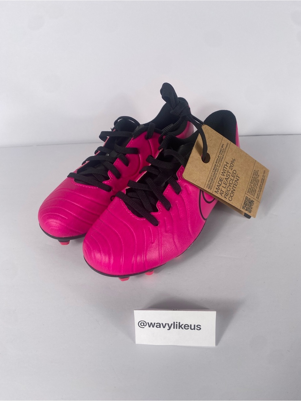 Nike JR Tiempo Legend Size 1Y Club FG/MG Pink Black Soccer Cleats DV4352-600